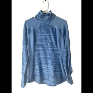 Calia‎ by Carrie Underwood Women's Zip-Up Pullover - Light BlueLong Sleeve